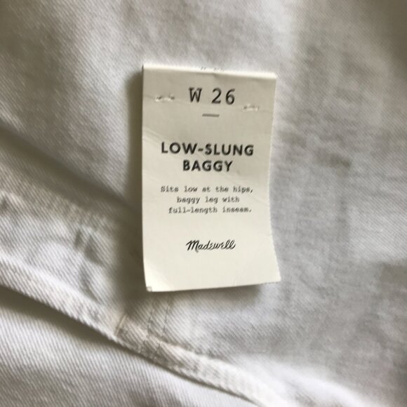 Madewell Low-Slung Baggy Jeans in Pure White size 26 - Picture 10 of 12